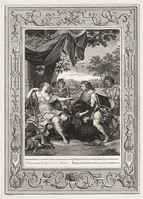 KG 12611
          <br/>
          Tempel der Muzen: Meleager biedt Atalanta het zwijn aan.
          <br/>
          <em>Picart, Bernard (1673-1733)</em>